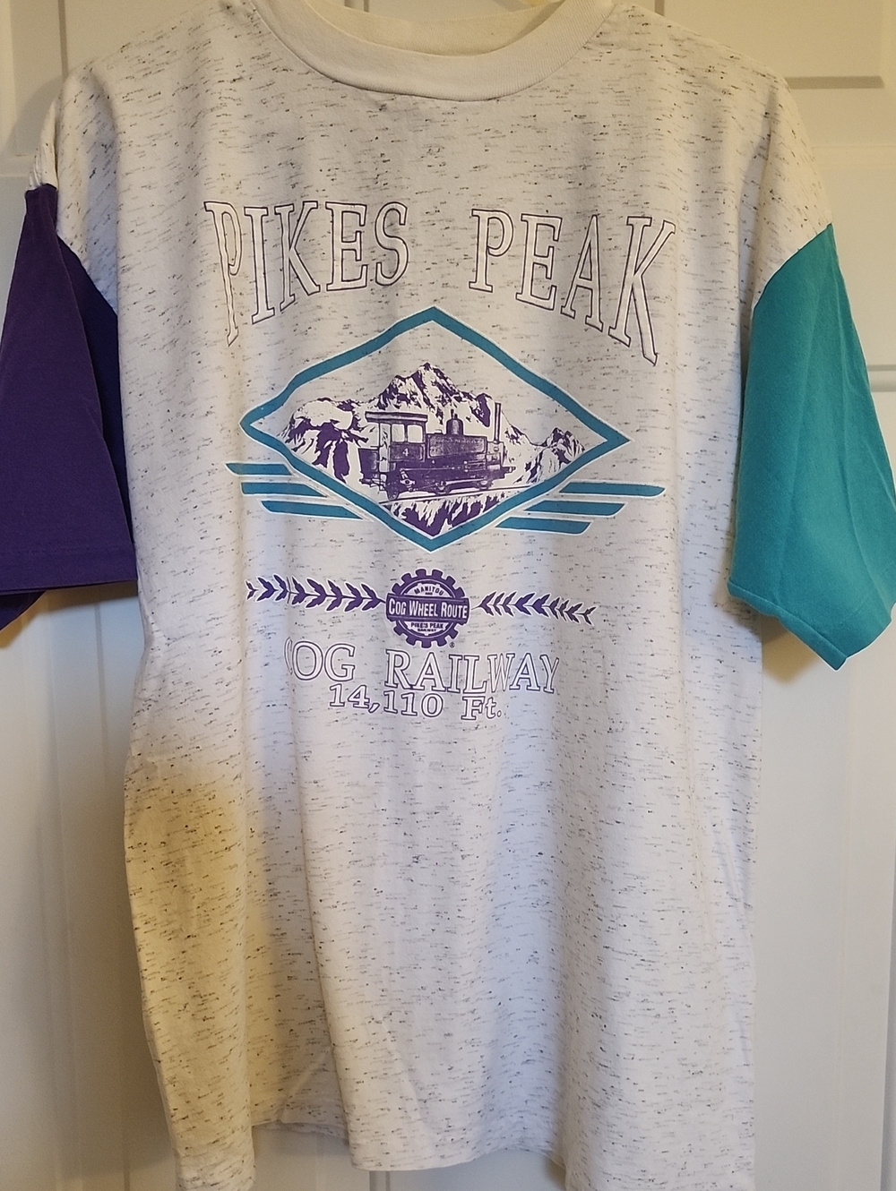 Pikes Peak CO Cog Railway Graphic Tee  Short Sleeves NEW WO Tag Vintage